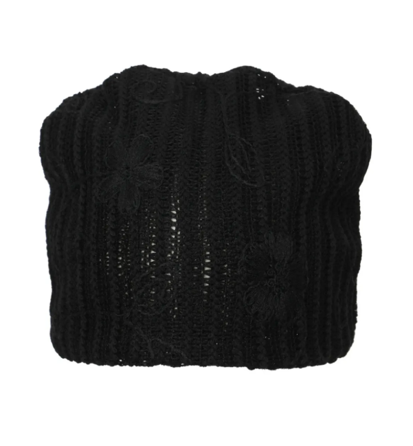 Khaki Point Flower Beanie