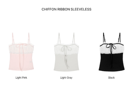 Alkialka Chiffon Ribbon Sleeveless