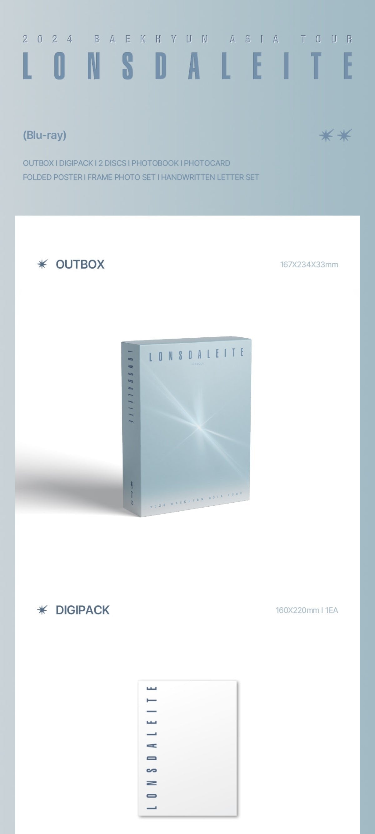 (EXO) BAEKHYUN - 2024 Asia Tour 'Lonsdaleite' in Seoul (BLU-RAY)