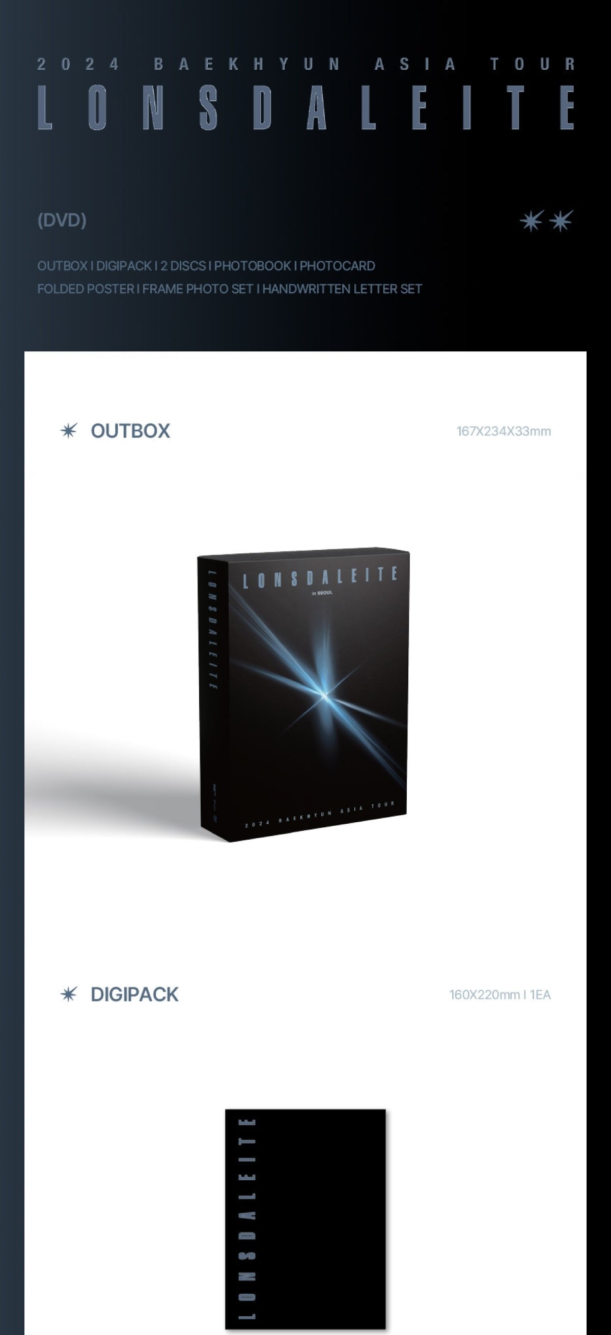 (EXO) BAEKHYUN - 2024 Asia Tour 'Lonsdaleite' in Seoul (DVD)