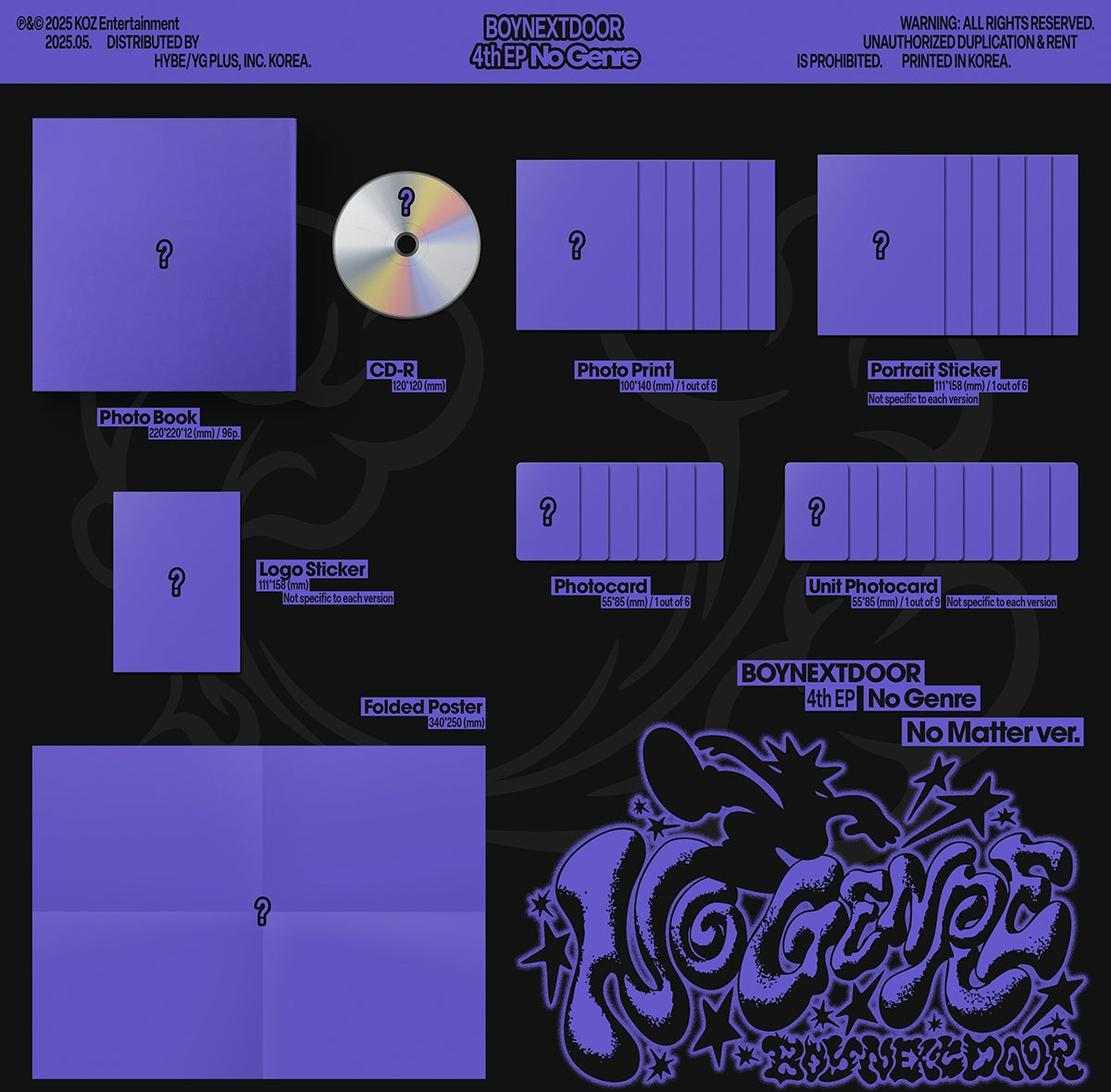 BOYNEXTDOOR - No Genre - 4th EP Album