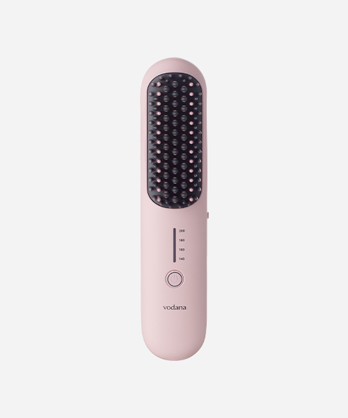 Vondana Easy Up Hair Styler Brush Curling Iron (Powder Pink)