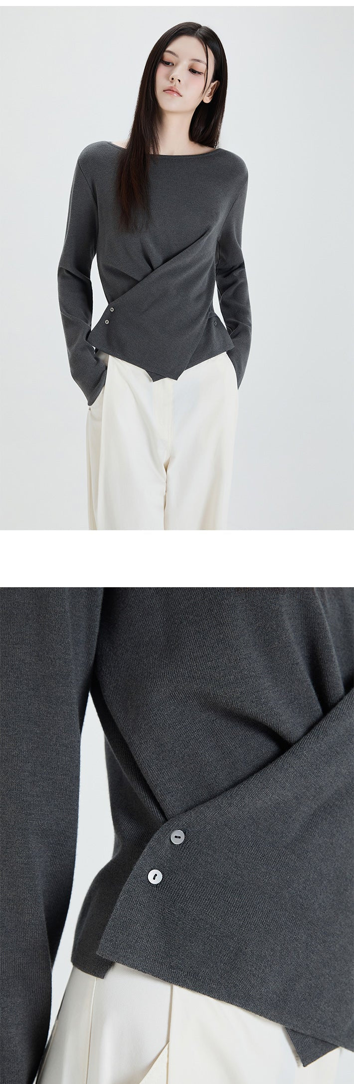 MIXXO - Wrap Button Pullover