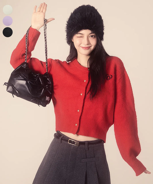 ULKIN CANVAS Betty Boop Ribbon Chain Bucket Bag