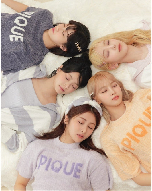 Lesserafim X Gelato Pique Jacquard Rib Pullover & Shorts set