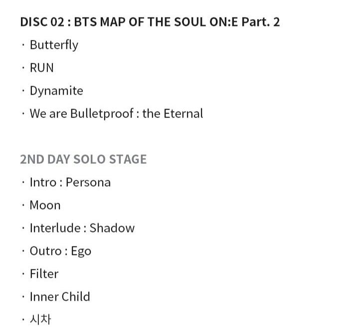 BTS MAP OF THE SOUL ON:E DVD