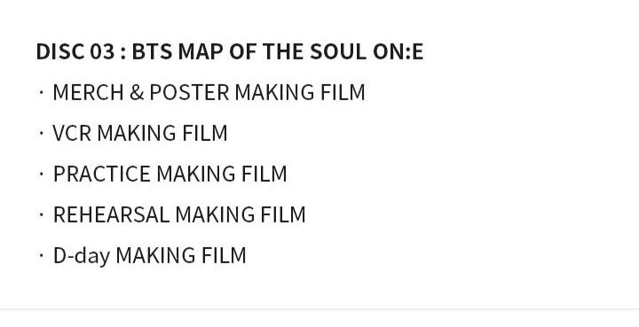 BTS MAP OF THE SOUL ON:E DVD