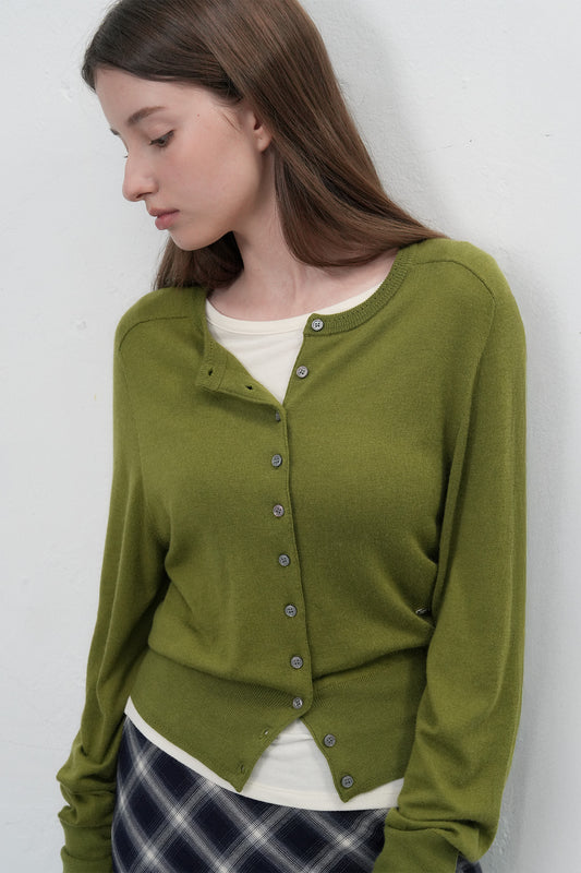 GENERAL IDEA -   WOMAN Signature Crewneck Cardigan