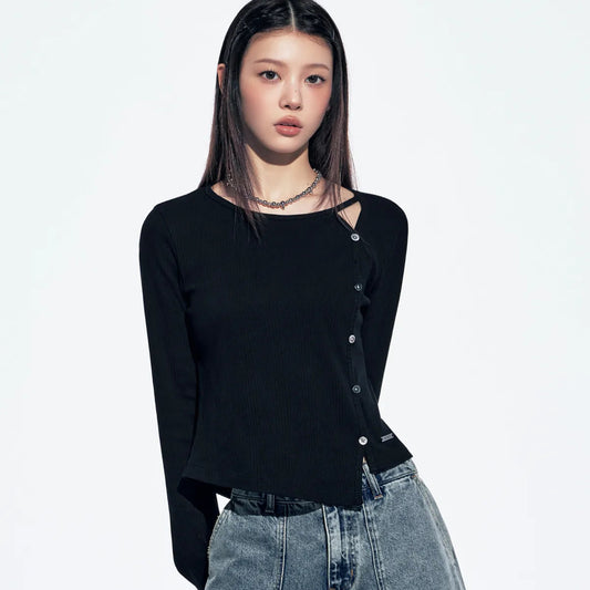 Illit X Superdry W Unbalanced Slim Fit Long Sleeve T-Shirt