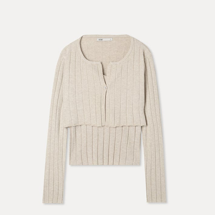 MIXXO - Nashi Layered Crop Cardigan