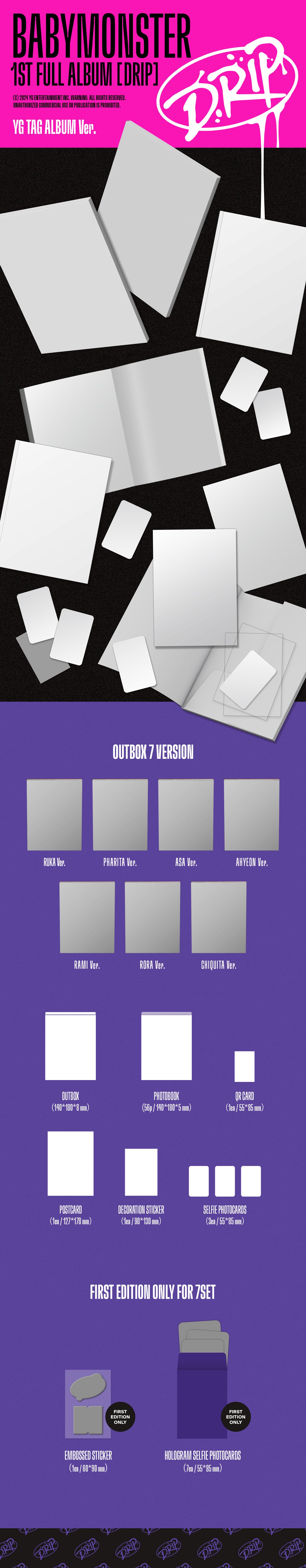 BABY MONSTER - 'DRIP' 1st FULL Album (with YG Select Pre-order gift)