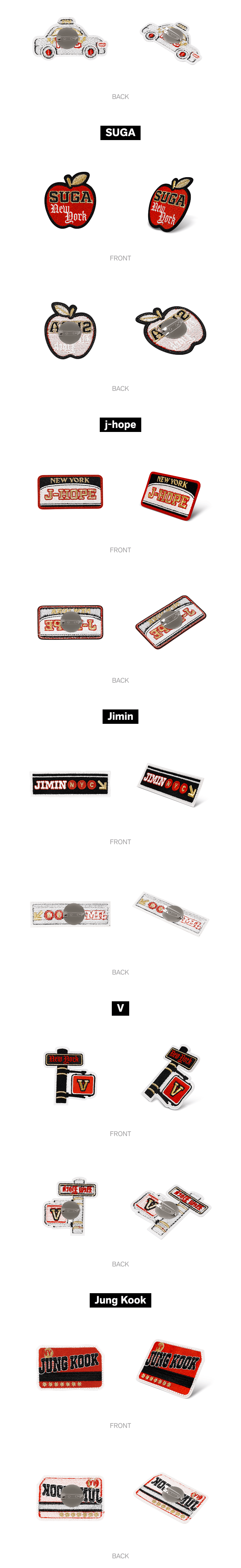 BTS WORLD TOUR | ARIRANG - Embroidery Pin Badge (New York Ver.)