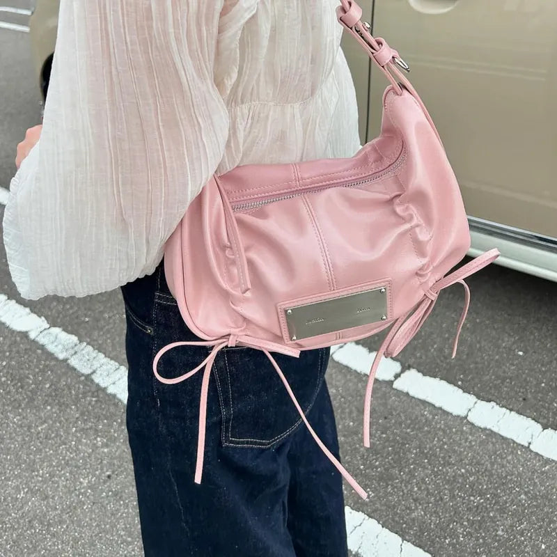 Matin Kim Half Shirring Ribbon Round Bag