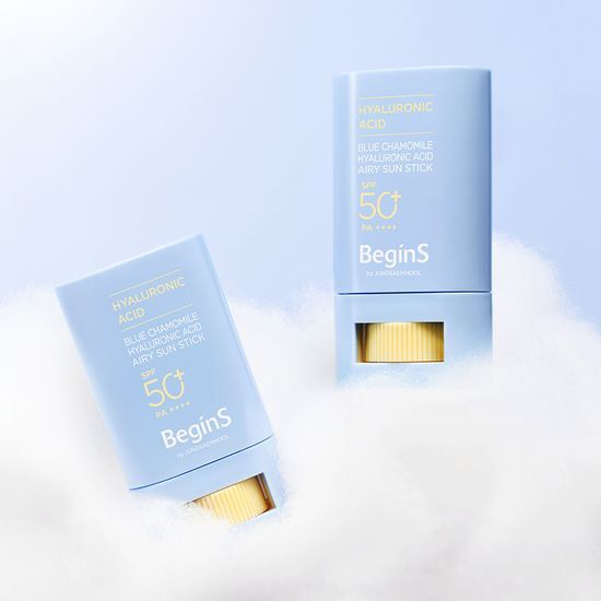 Begins by Jung Saem Mool Blue Chamomile Hyaluronic Acid Airy Sun Stick 15g