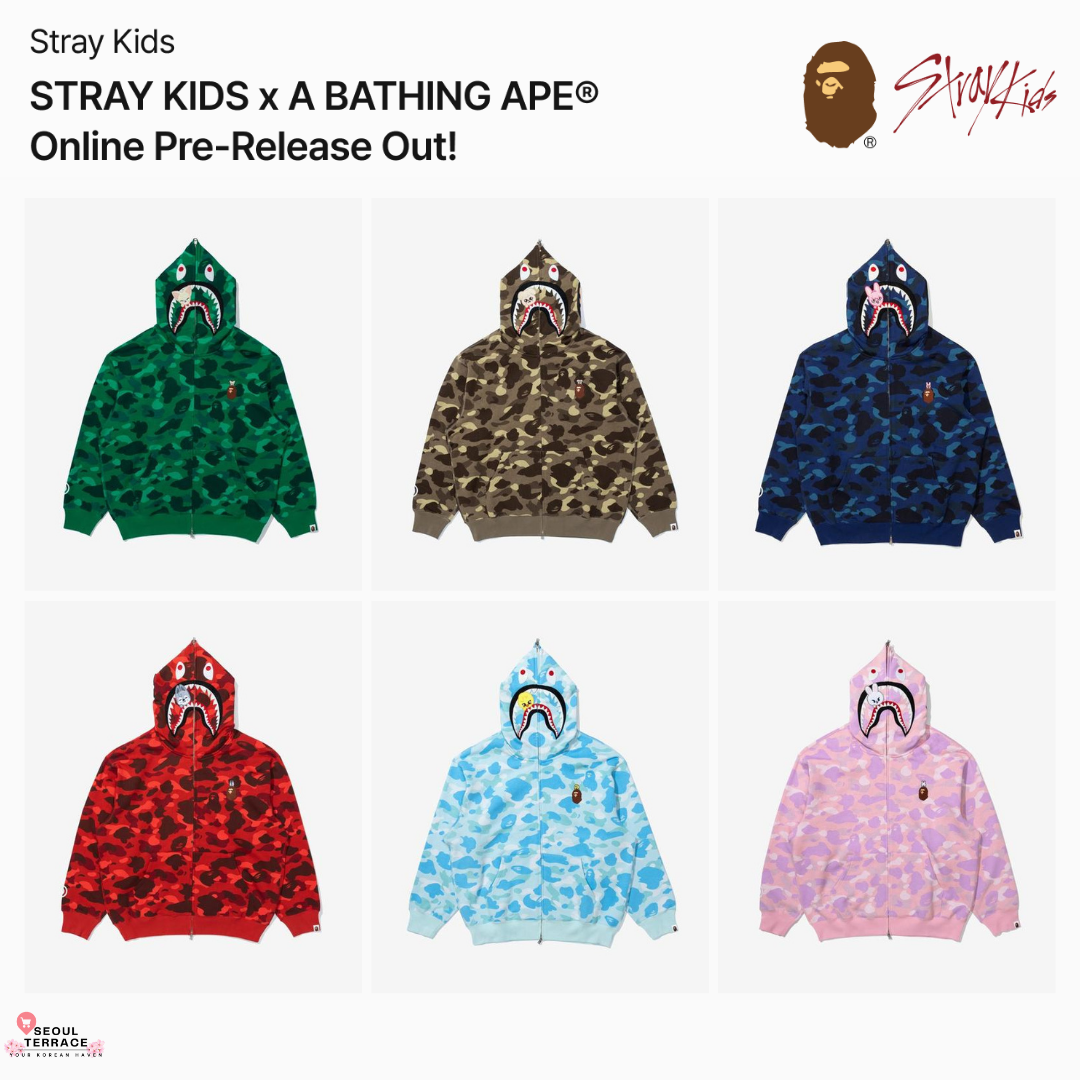 A Bathing Ape BAPE X Stray Kids SHARK FULL ZIP HOODIE – SEOUL TERRACE