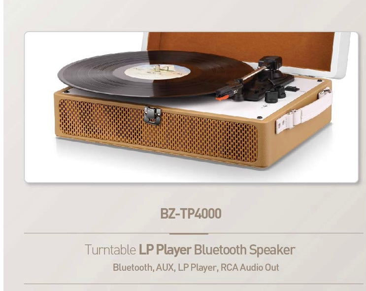 BRITZ - Vinyl LP Player + Bluetooth Speaker