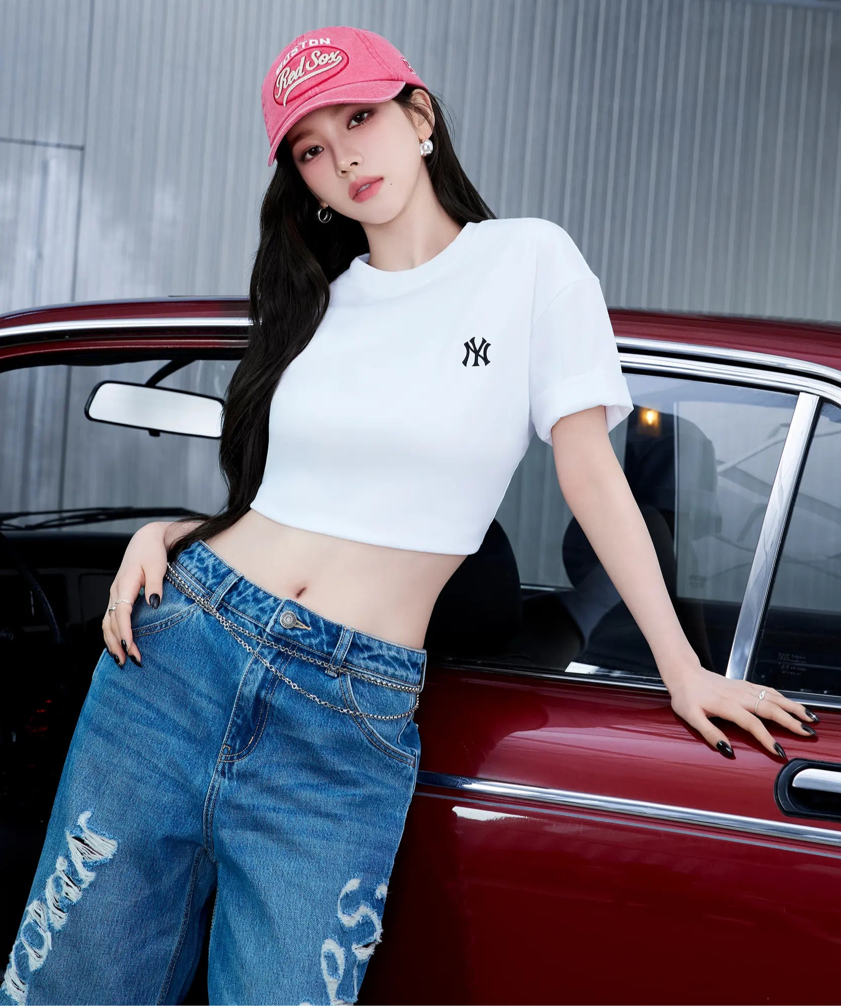 Aespa Karina Pick] MLB Basic Heavyweight Overfit Short Sleeve T