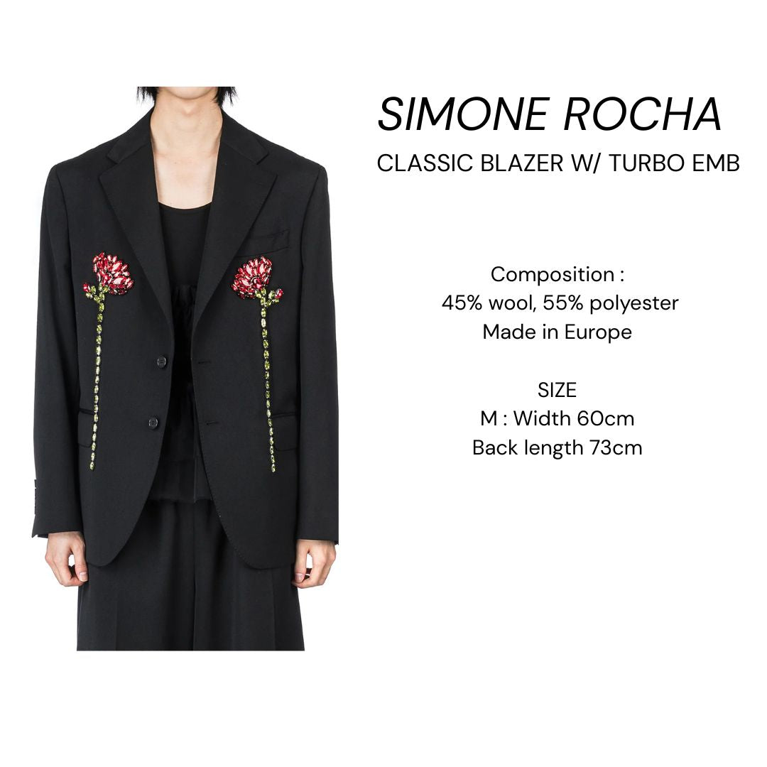 BTS JIN Seen Worn SIMONE ROCHA’s Classic Blazer Turbo Embroidery