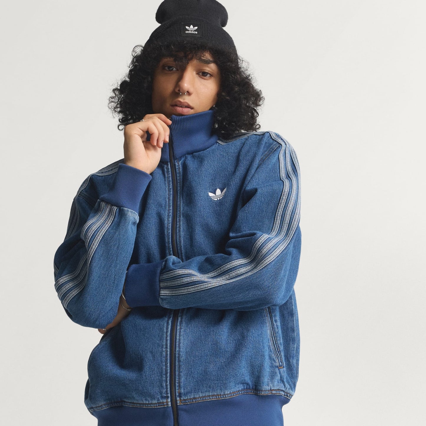 Adidas Denim Firebird Track Top (Worn by Stray Kids Felix and Hoyeon)