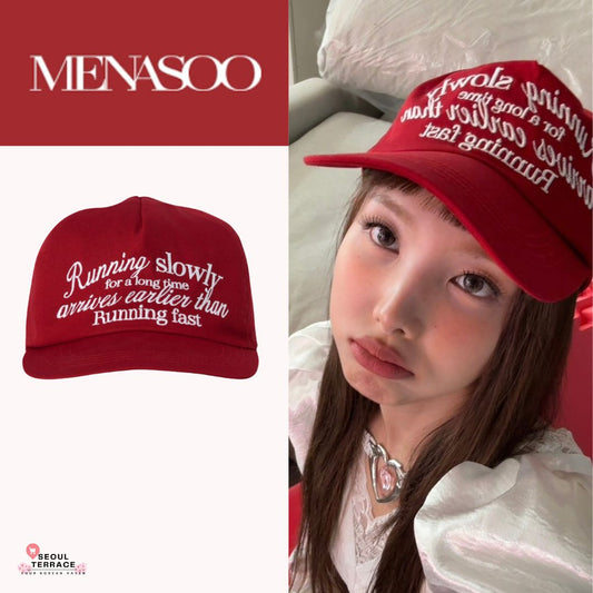 MENASOO - Running Slowly Cap (Red) - Worn by TWICE Nayeon