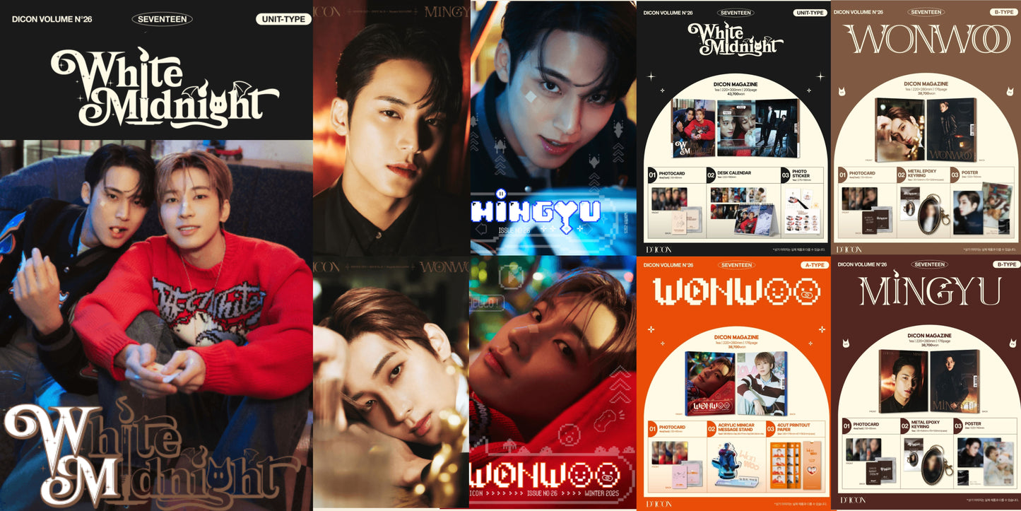 DICON VOLUME N°26 MAGAZINE SEVENTEEN WONWOO & MINGYU White Midnight