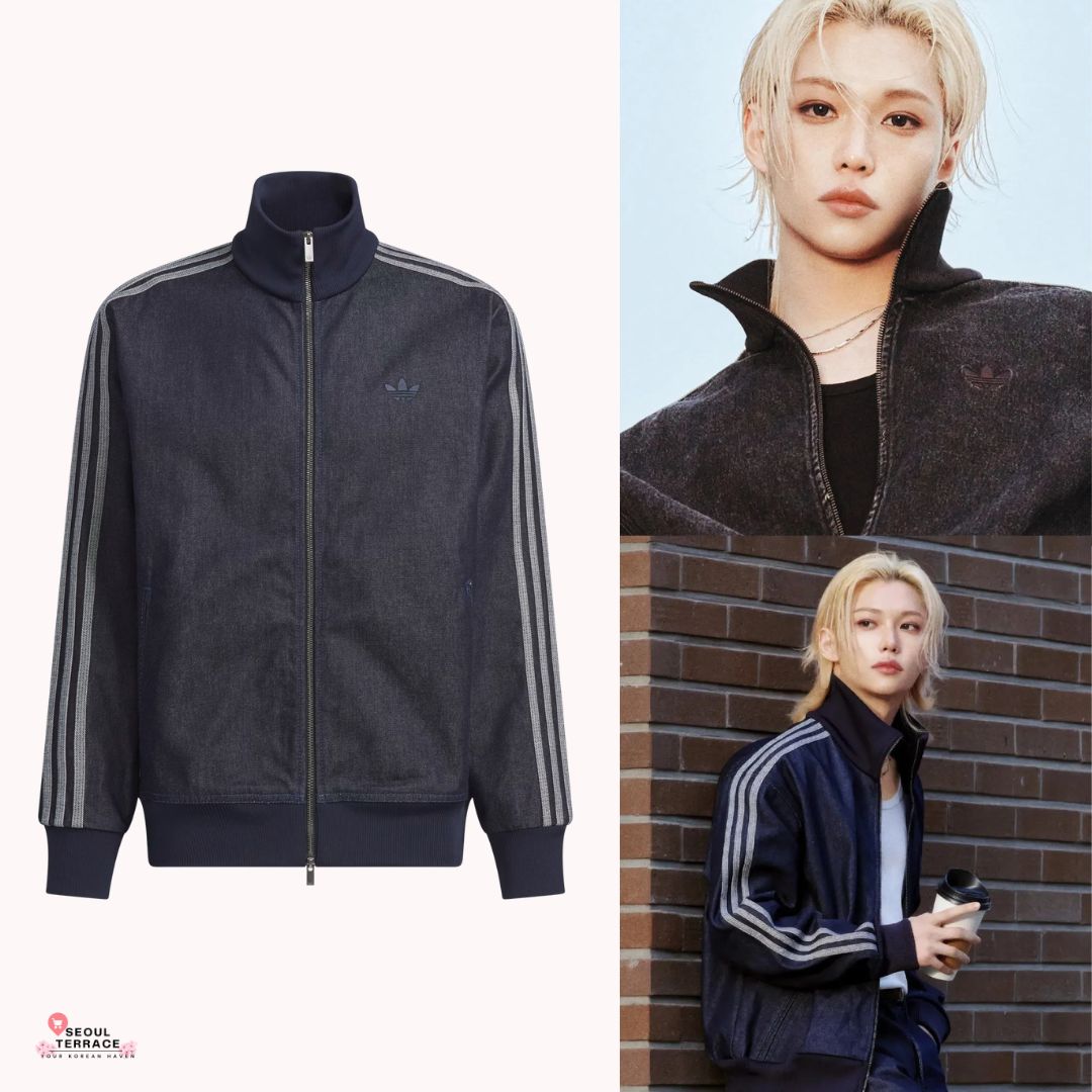 Adidas Denim Firebird Track Top (Worn by Stray Kids Felix and