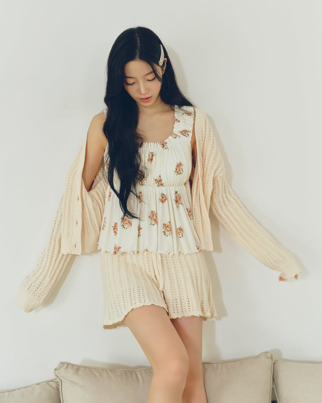 Lesserafim Kazuha Pick] Gelato Pique Crochet Cardigan/Short