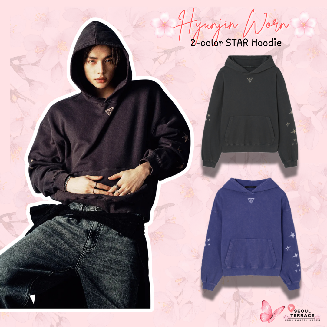 Straykids Hyunjin Worn] 26SS Guess 2-Color Star Hoodie – SEOUL TERRACE