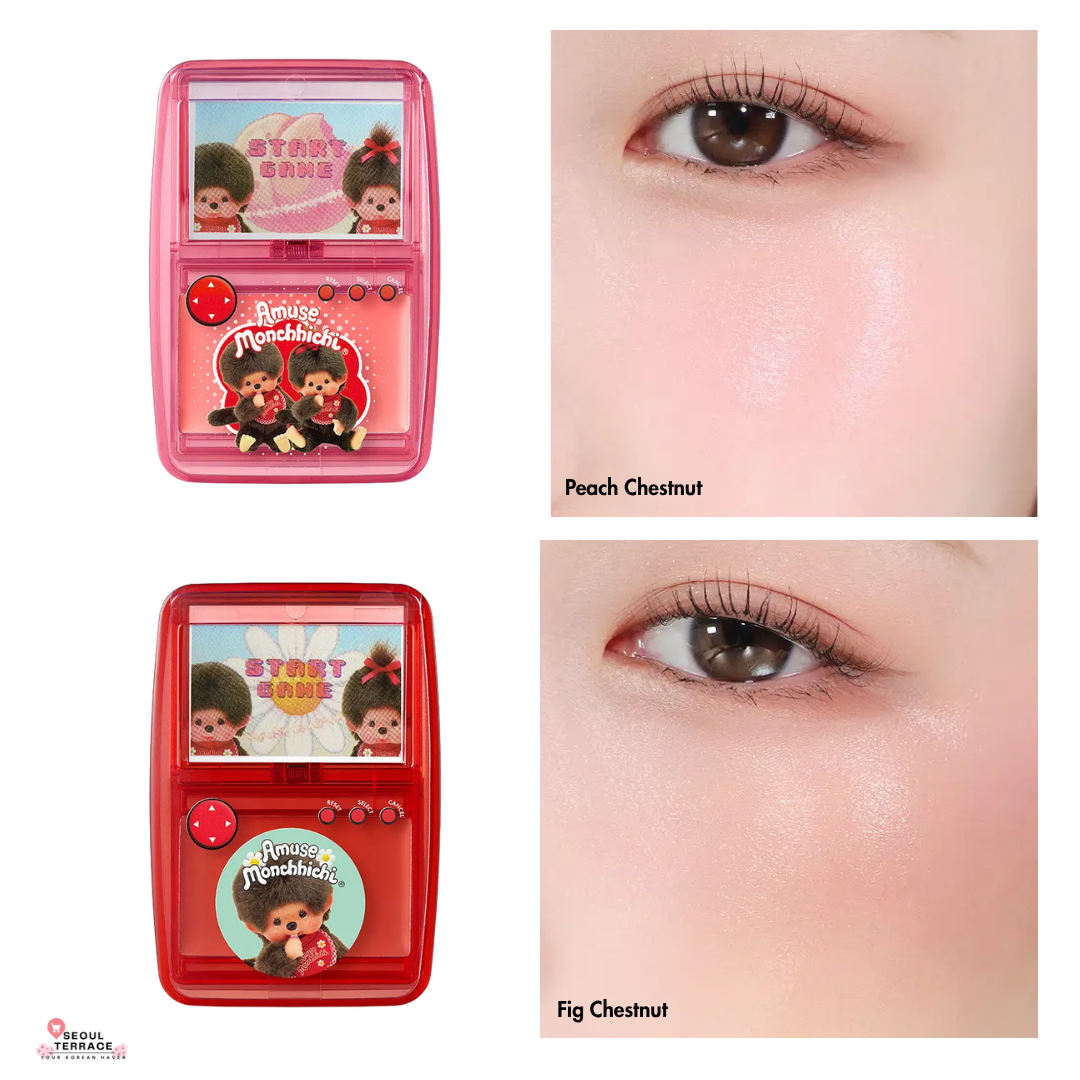 Monchhichi X Amuse Game Station Lip & Cheek Healthy Balm with Gift (Mini Pink Puff)