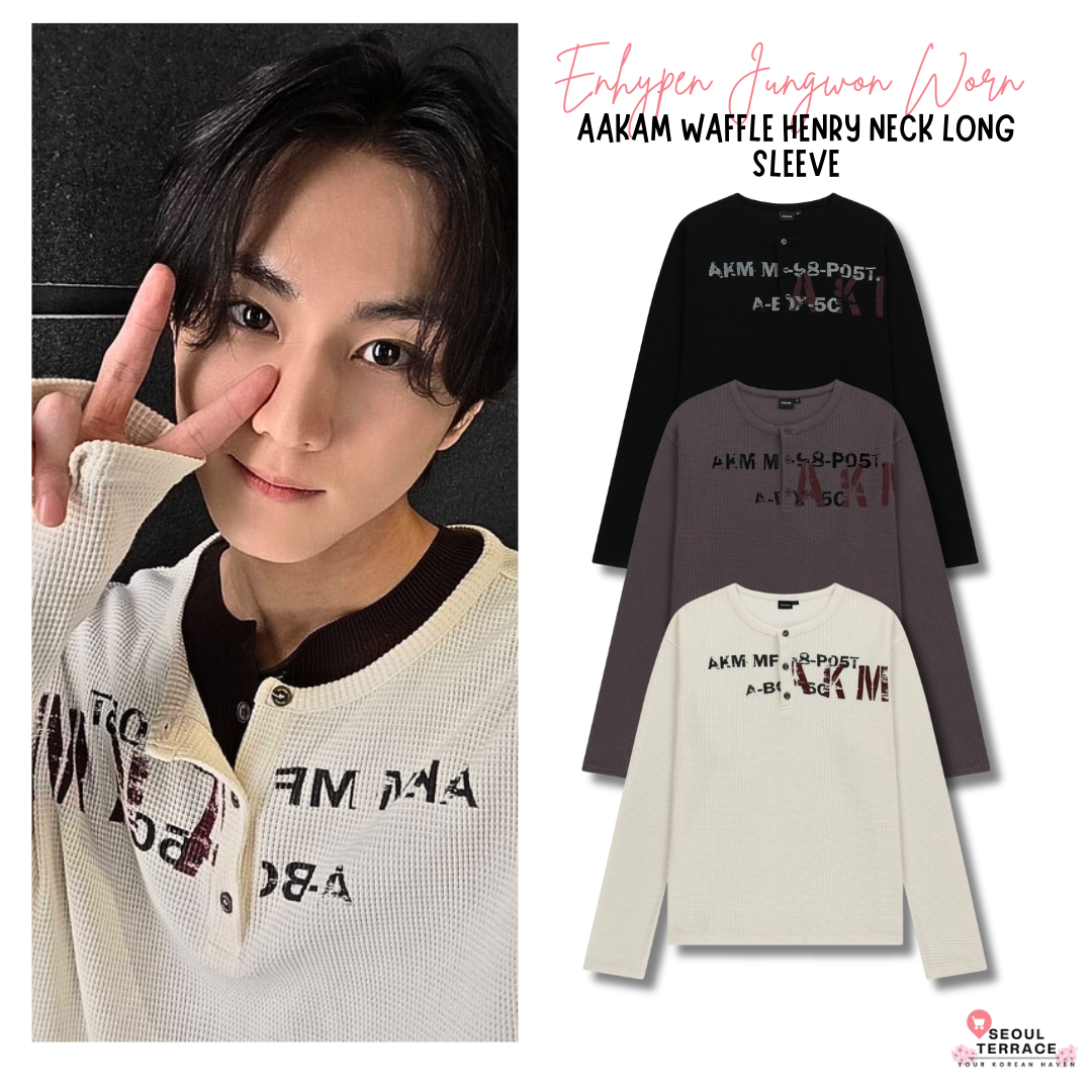 Enhypen Jungwon Worn] Aakam Waffle Henry Neck Long Sleeve – SEOUL