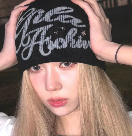 Gila Archive LETTERING LOGO BEANIE Seen Worn by aespa Winter