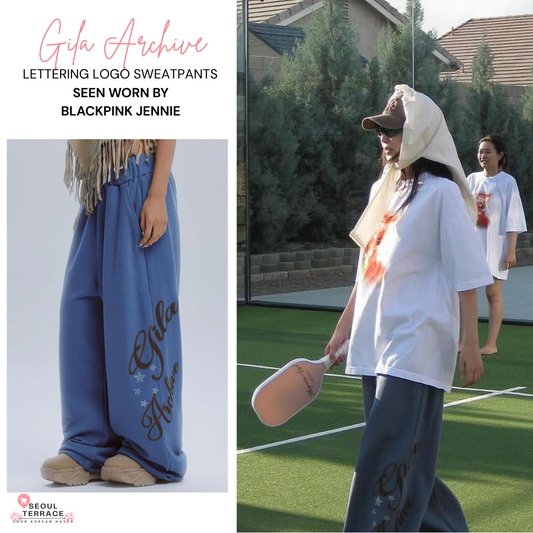 Gila Archive LETTERING LOGO SWEATPANTS SEEN WORN BY BLACKPINK JENNIE