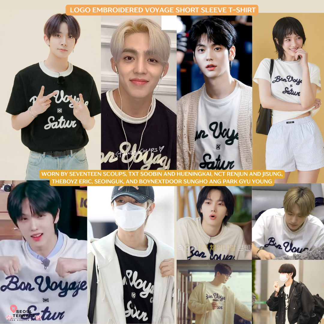 Kpop Fave Pick] Satur Logo Embroidered Voyage Short Sleeve T