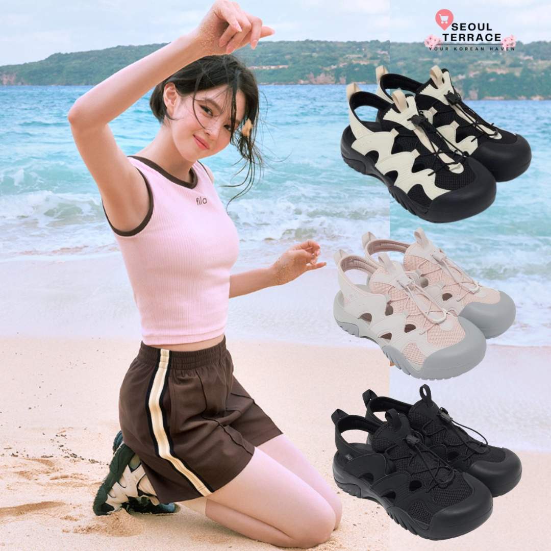 ★FILA★ Payto Sandals v21SM02777H650 FILA LOGO DISRUPTOR BOLD SLIDE SANDAL WHITE RED BLUE WOMENS