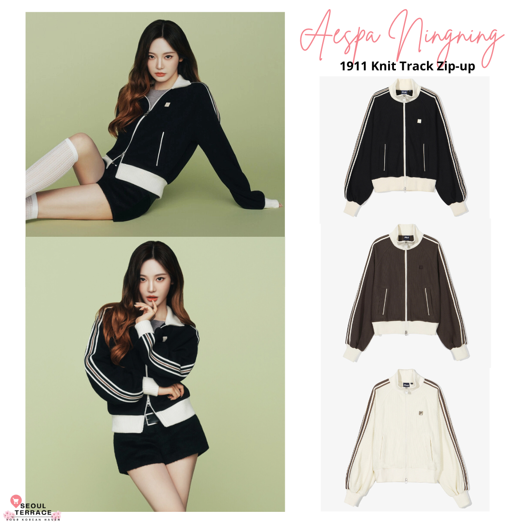 Aespa Ningning Worn] Fila 1911 Knit Track Zip-up – SEOUL TERRACE