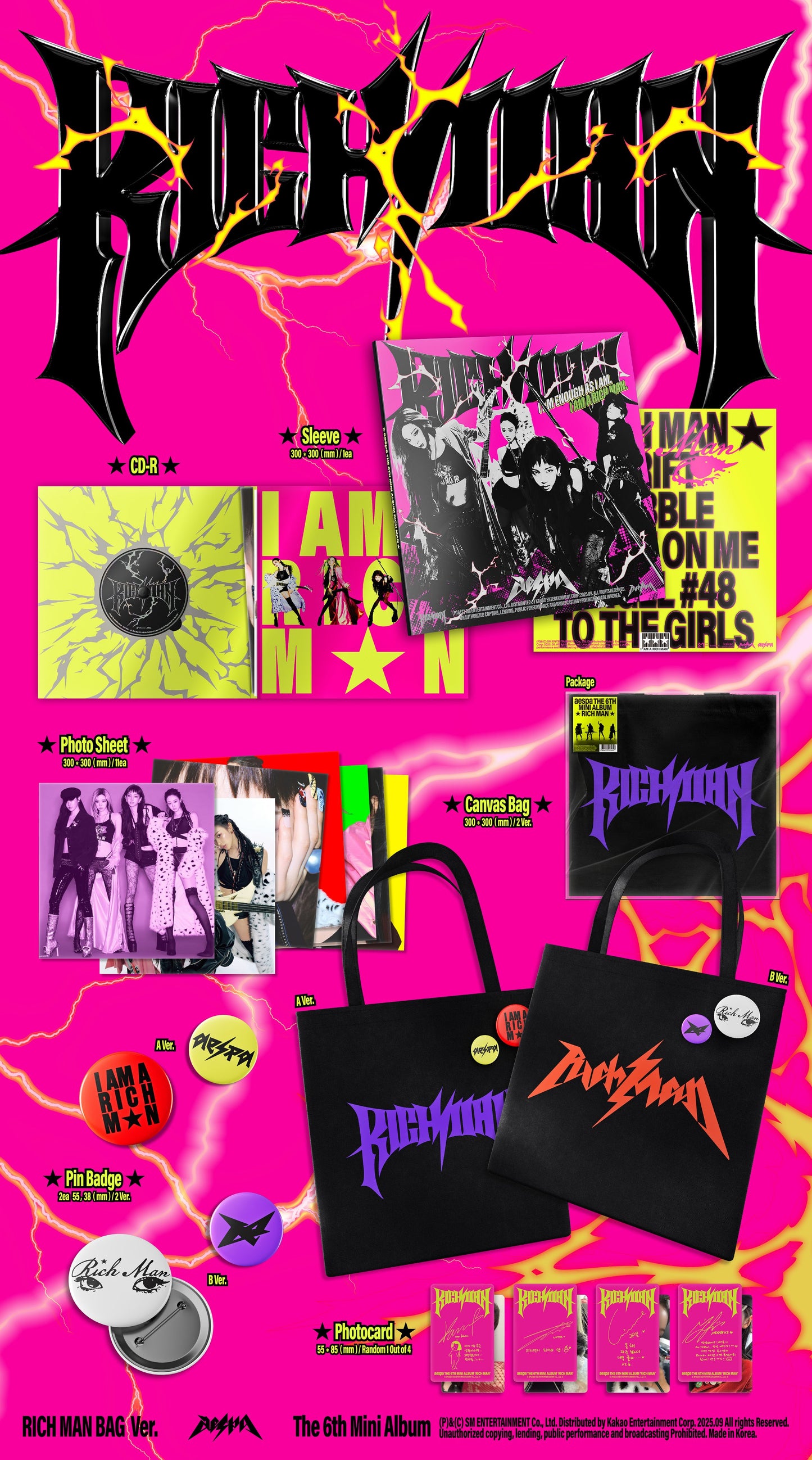 aespa - 6th Mini Album Rich Man (RICH MAN BAG Ver.)