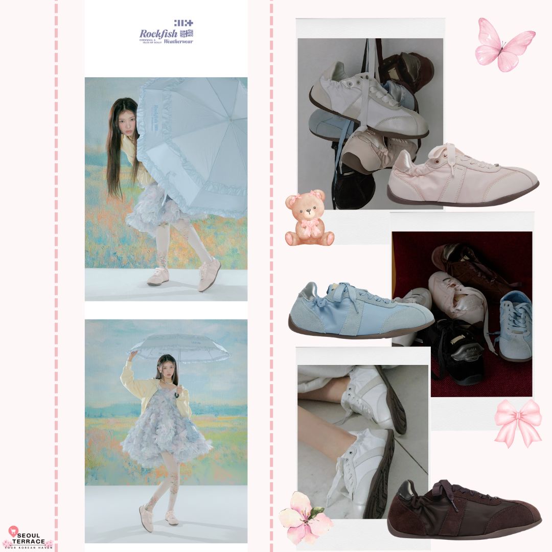 rockfish weatherwear ILLIT シューズ　靴　コラボ ILLIT x ROCKFISH WEATHERWEAR - SCRUNCH FLAT SNEAKERS – SEOUL TERRACE
