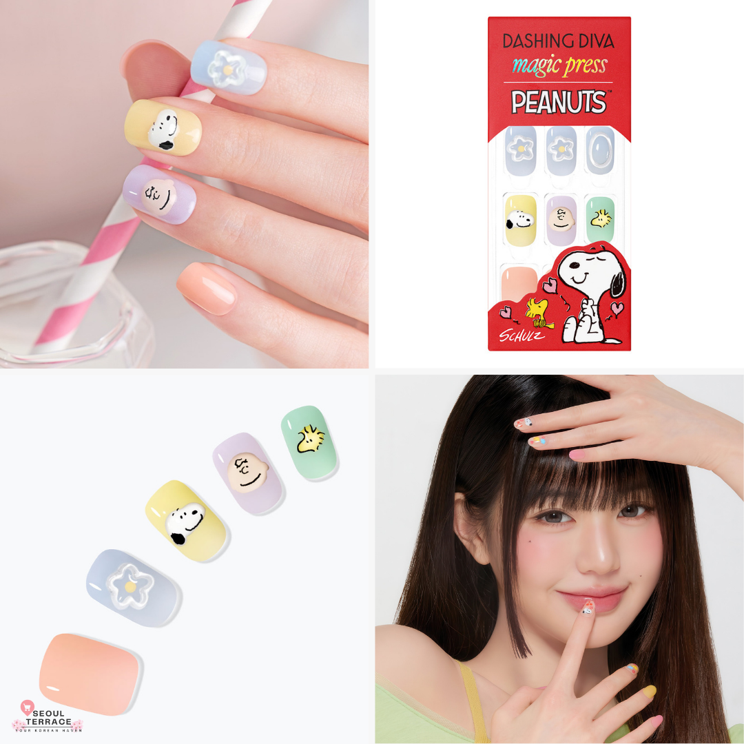 (IVE) Jang Wonyoung X Dashing Diva Peanuts Snoopy Magic Press Nails