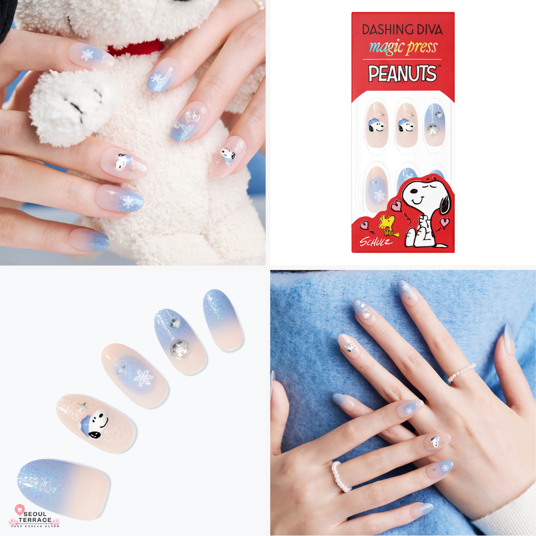 (IVE) Jang Wonyoung X Dashing Diva Peanuts Snoopy Magic Press Nails