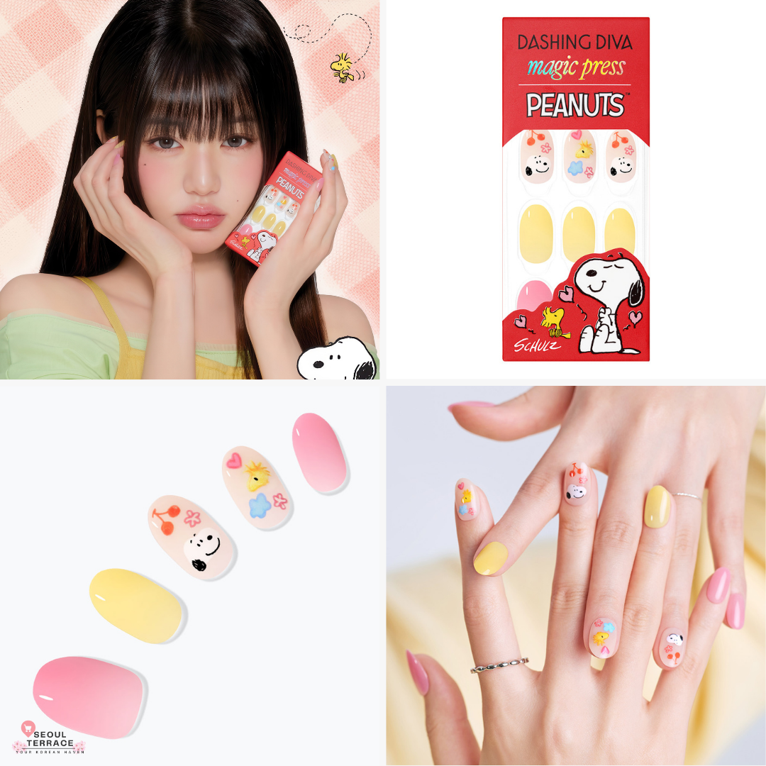(IVE) Jang Wonyoung X Dashing Diva Peanuts Snoopy Magic Press Nails