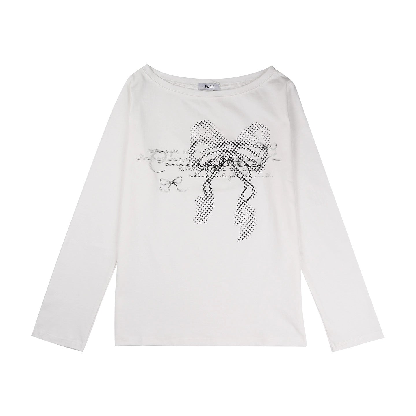 IVE Rei White Bow Graphic Long Sleeve T-Shirt