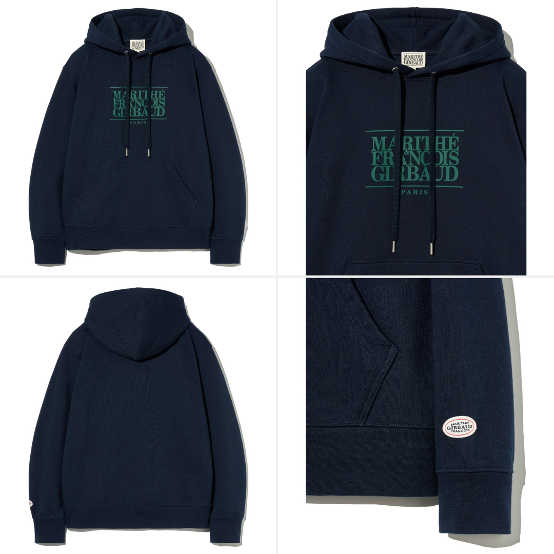 CHA EUN WOO X Marithé et François Girbaud CLASSIC LOGO HOODIE navy
