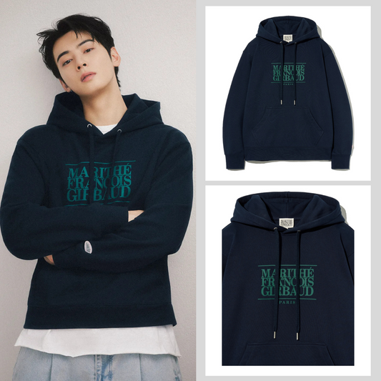 CHA EUN WOO X Marithé et François Girbaud CLASSIC LOGO HOODIE navy