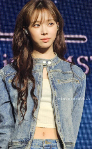 Milo Woman Washed Denim Racing Jacket Seen Worn by aespa Karina