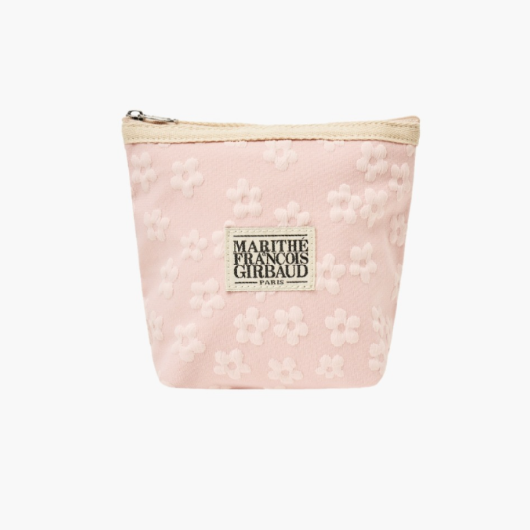 Marithé et François Girbaud Official Classic Logo Embo Flower Pouch Pink