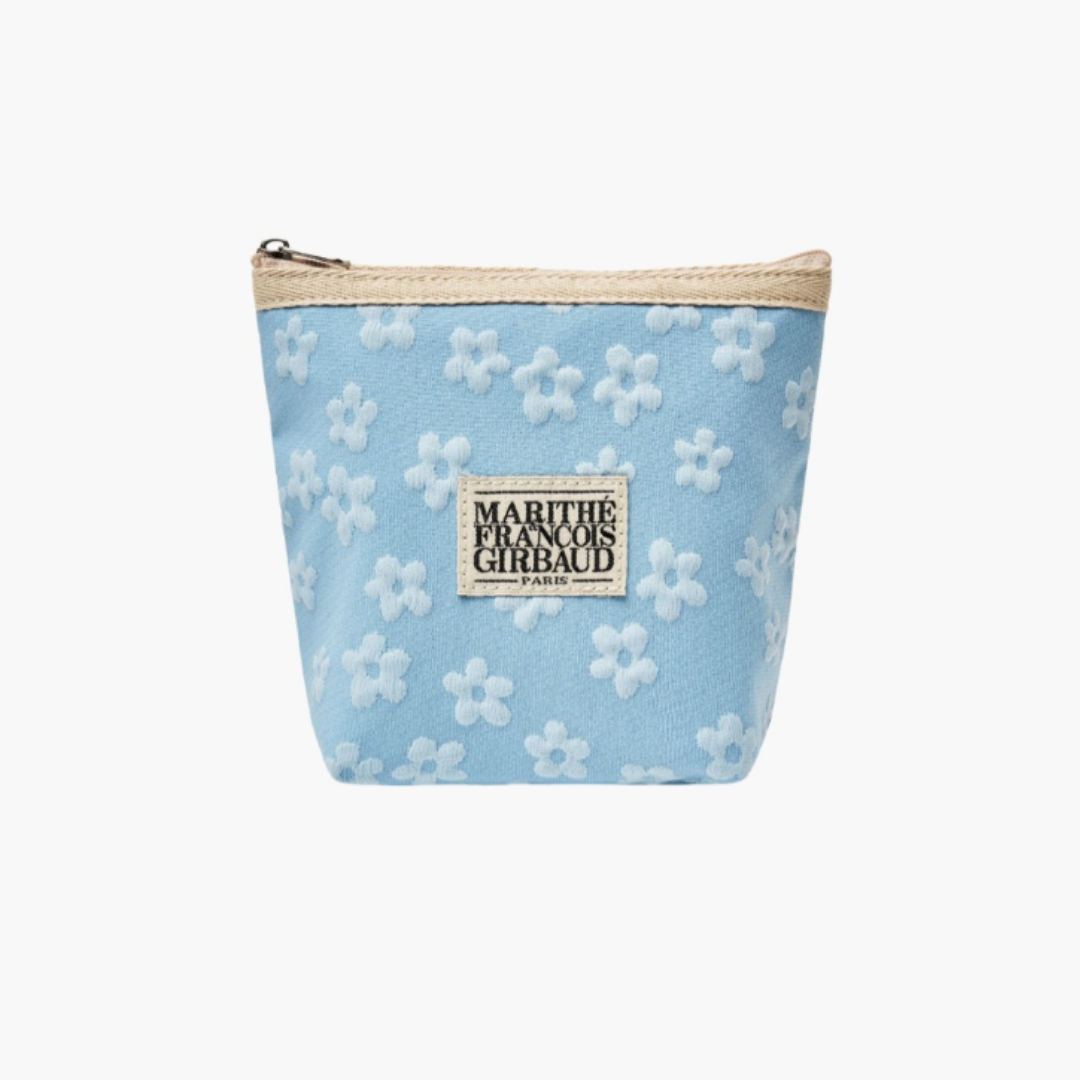 Marithé et François Girbaud Official Classic Logo Embo Flower Pouch Sky blue
