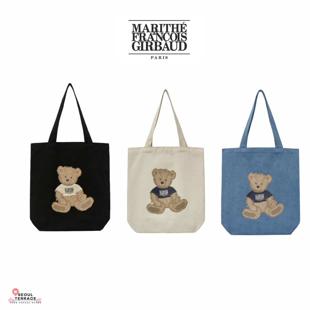 ☆Marithe + Francois Girbaud☆ DOODLE BEAR ECO BAG blue MFG4 Marithe Francois Girbaud Classic Logo Eco Bag Black | ของแท้