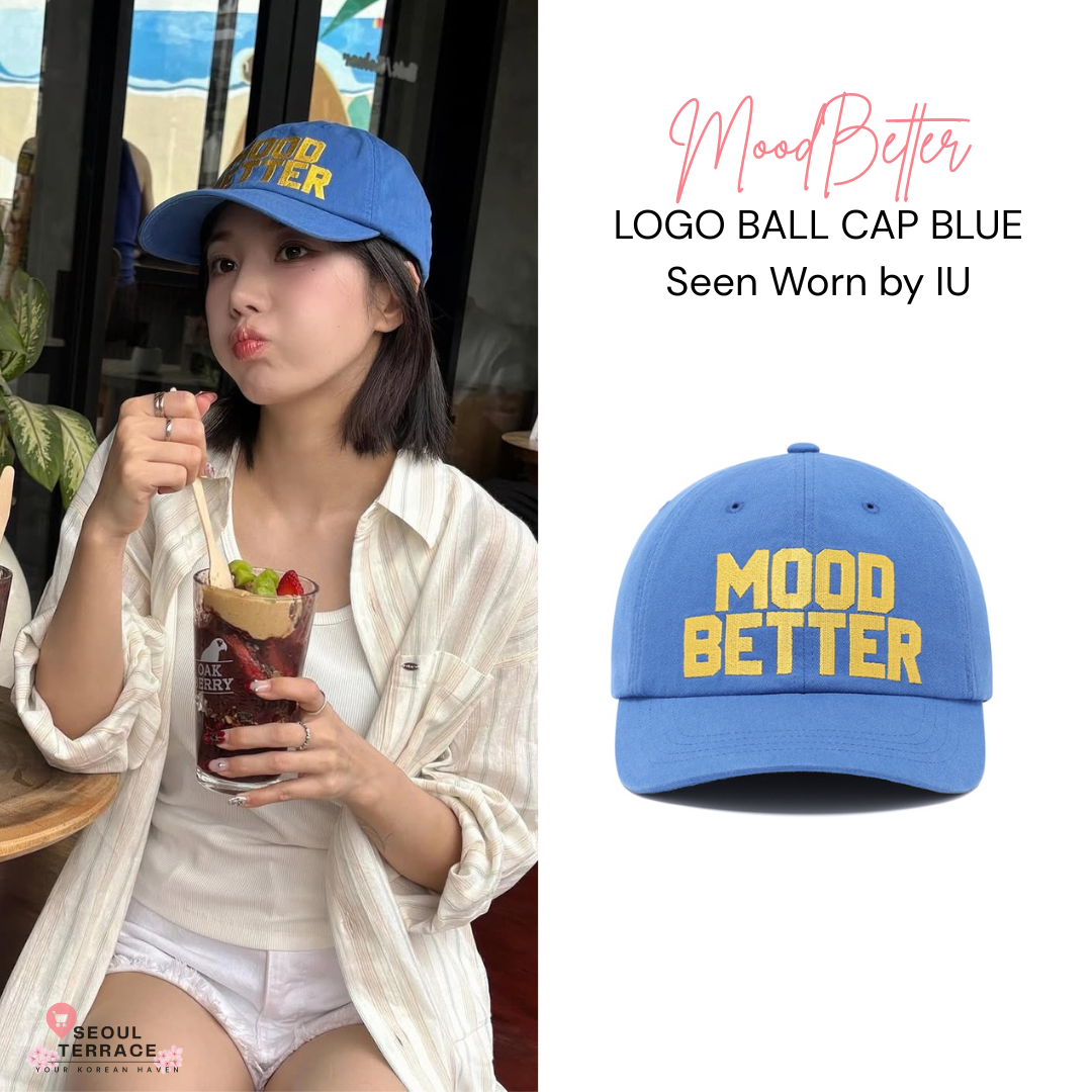 MoodBetter LOGO BALL CAP BLUE Seen Worn by Eunbi Kwon