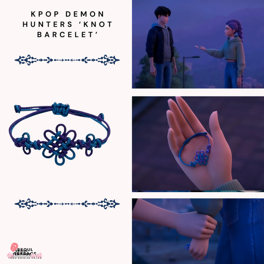 Kpop Demon Hunters Chrysanthemum Knot Bracelet (Blue + Purple 2mm Poly)