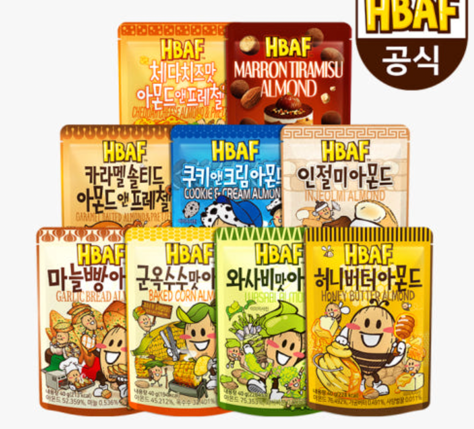 HBAF Korean Snack Flavored Almonds 40g